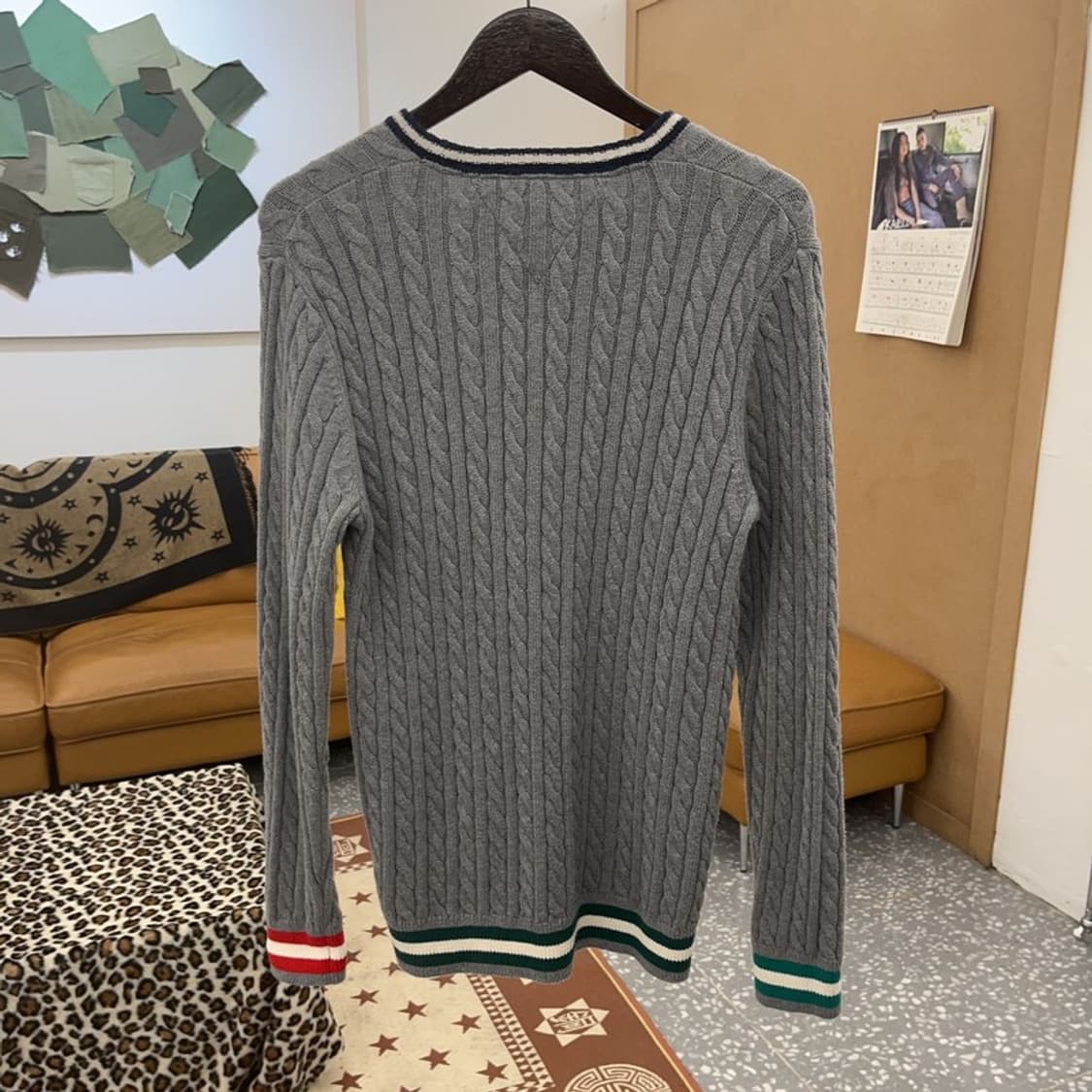 타미힐피거 빈티지 레트로 캐주얼 배색 꽈배기 니트 176 C09552 상품이미지4