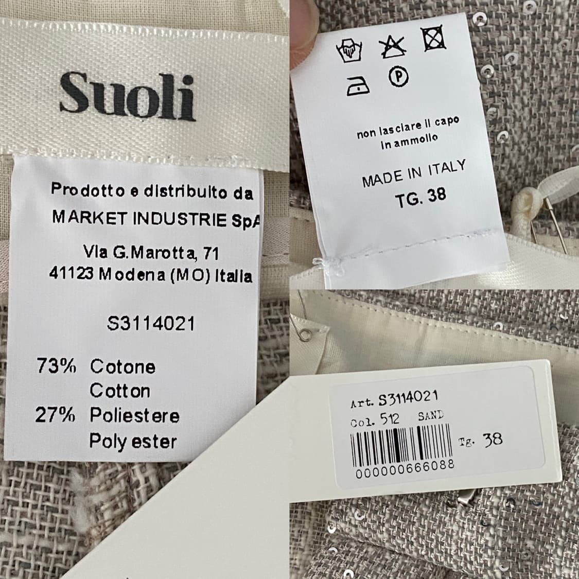 Suoli 수올리 스팽글 버뮤다 팬츠(38,새제품) 상품이미지10