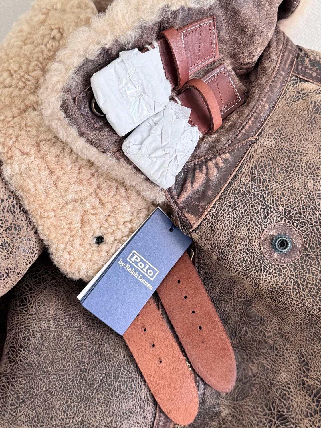 폴로 랄프로렌 레더 시어링 봄버 자켓 폴로 무스탕 상품이미지4