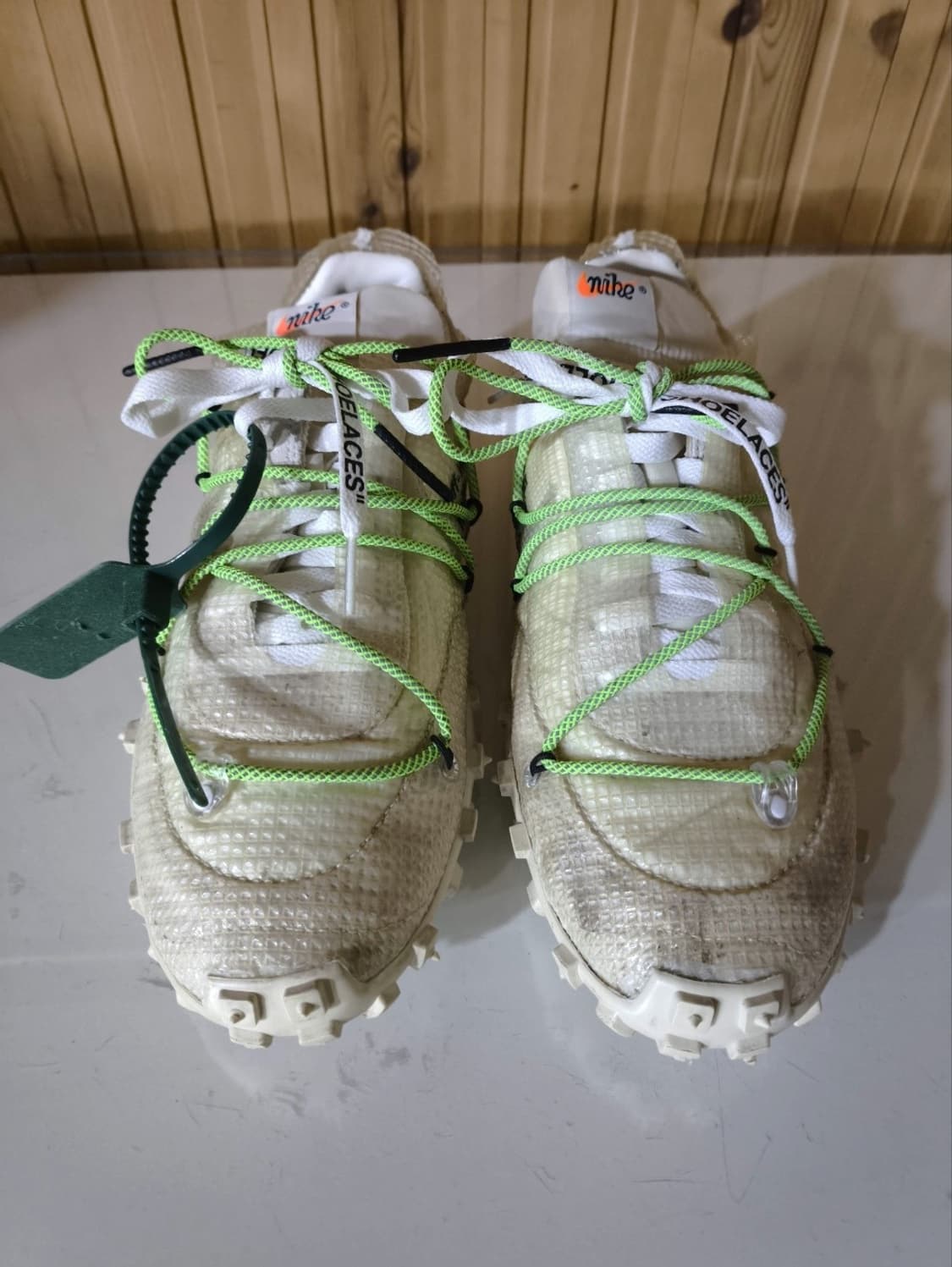 265mm 오프화이트 X 나이키 와플 레이서 화이트 운동화 상품이미지4