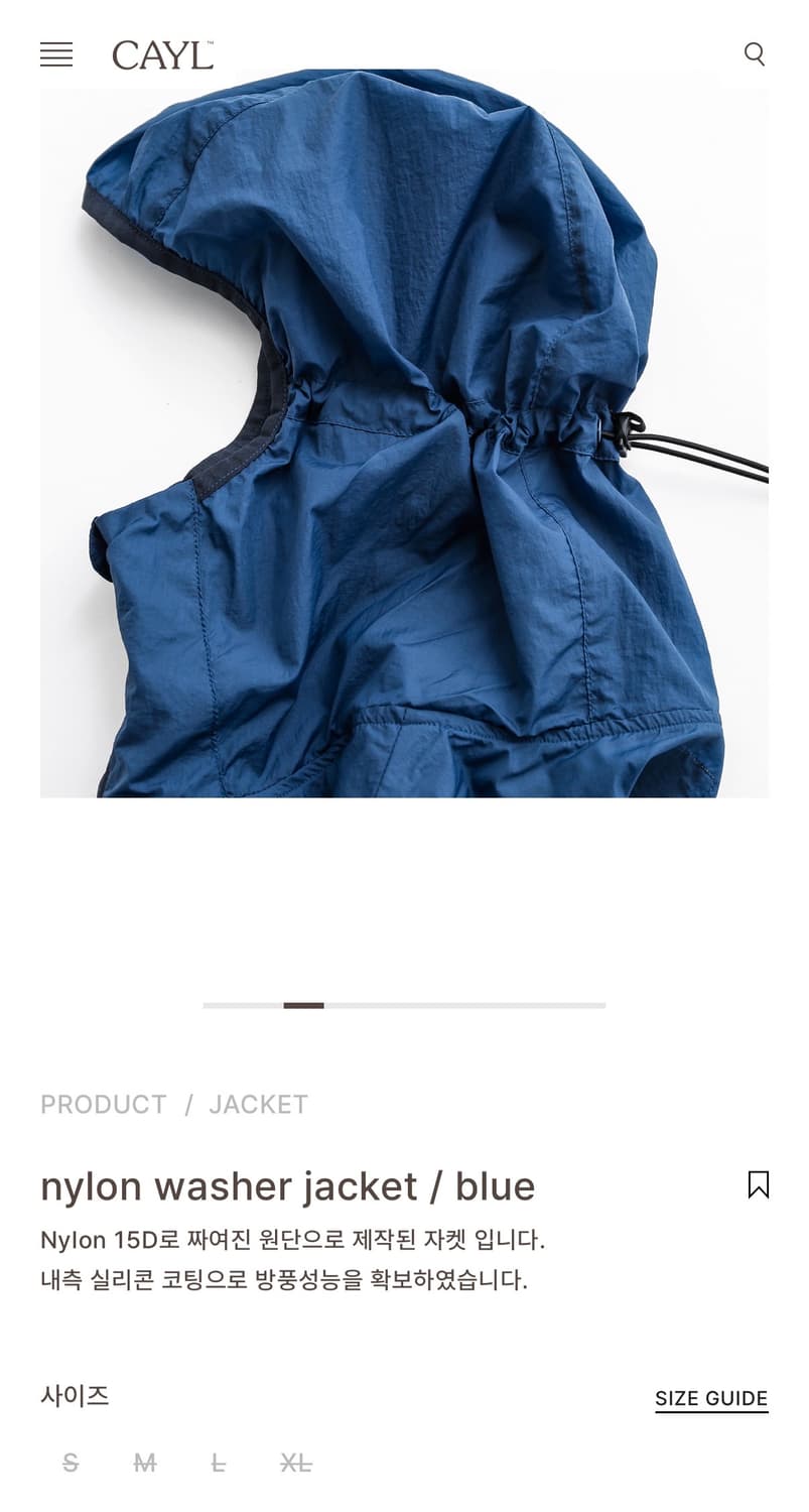 cayl nylon washer jacket/blue Msize 상품이미지4