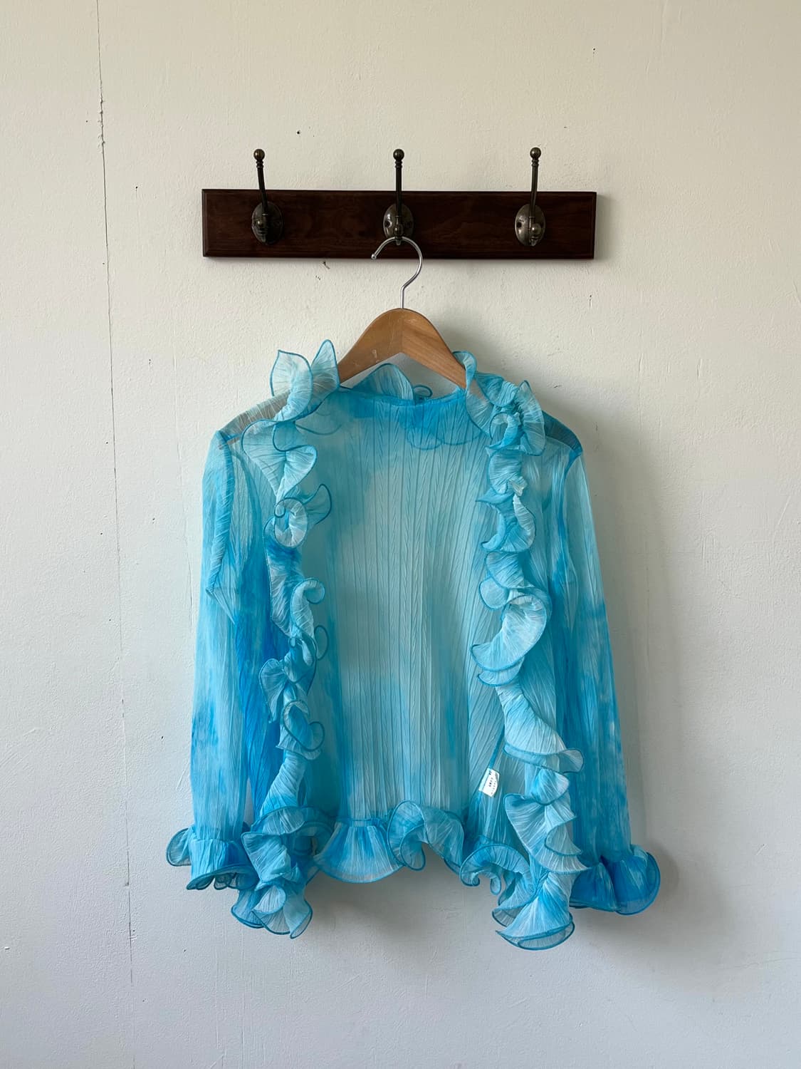 Japan vtg 러플 블라우스 가디건 상품이미지1