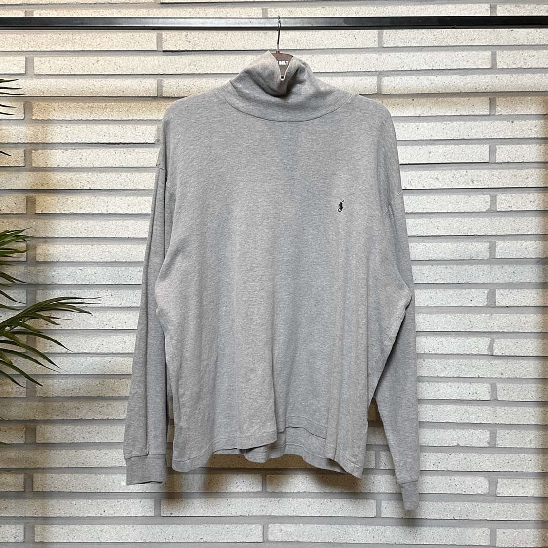 폴로 랄프로렌 목폴라 긴팔 티셔츠 터틀넥 포니 로고 디테일 그레이 상품이미지2