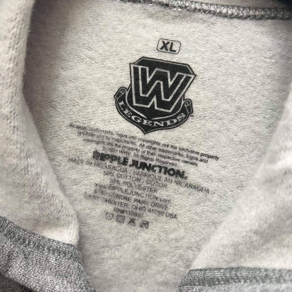 WWE 레전드 얼티밋 워리어 마스크 플리스 후드 집업 XL 상품이미지5