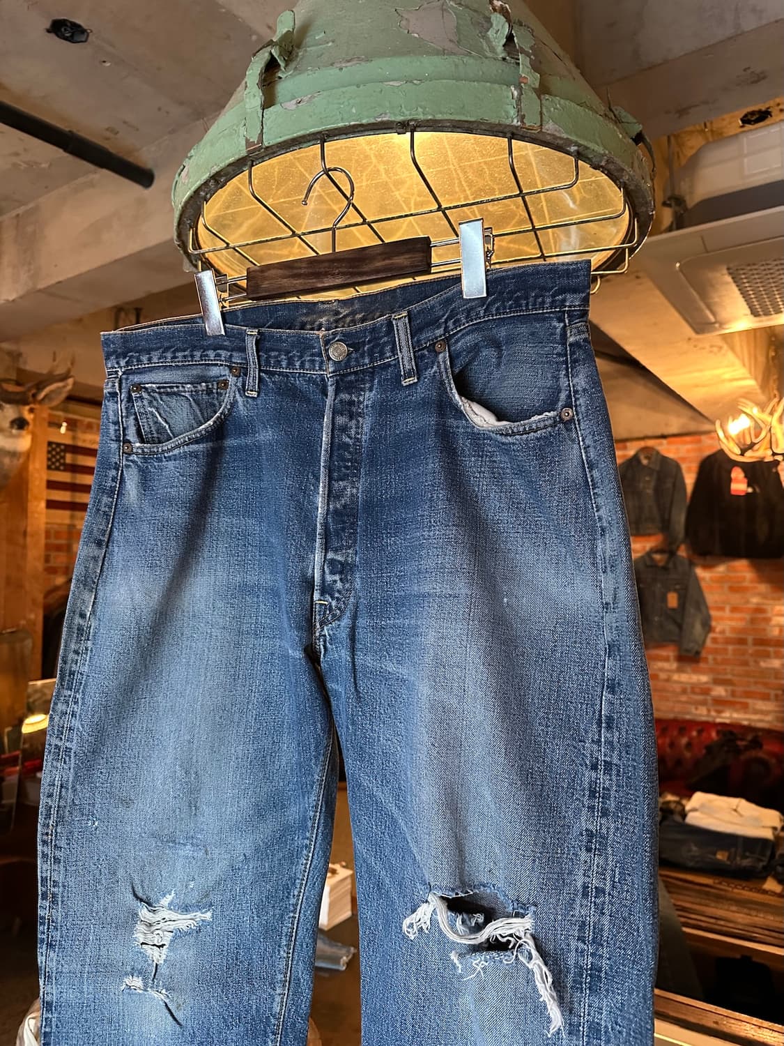 70s USA 빈티지 리바이스 501 66전기 셀비지 데님 팬츠 상품이미지2