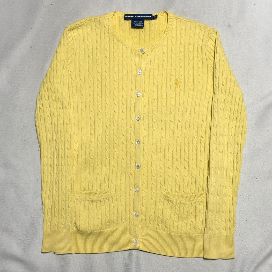 S 폴로랄프로렌 여성용 옐로우 케이블 가디건 상품이미지2