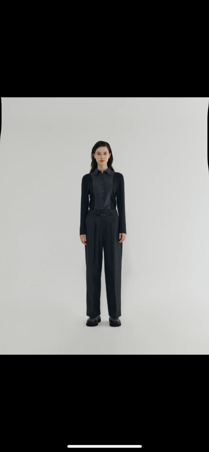 LABEL 블랙와이드 핀턱팬츠 / 테일러드팬츠 상품이미지1