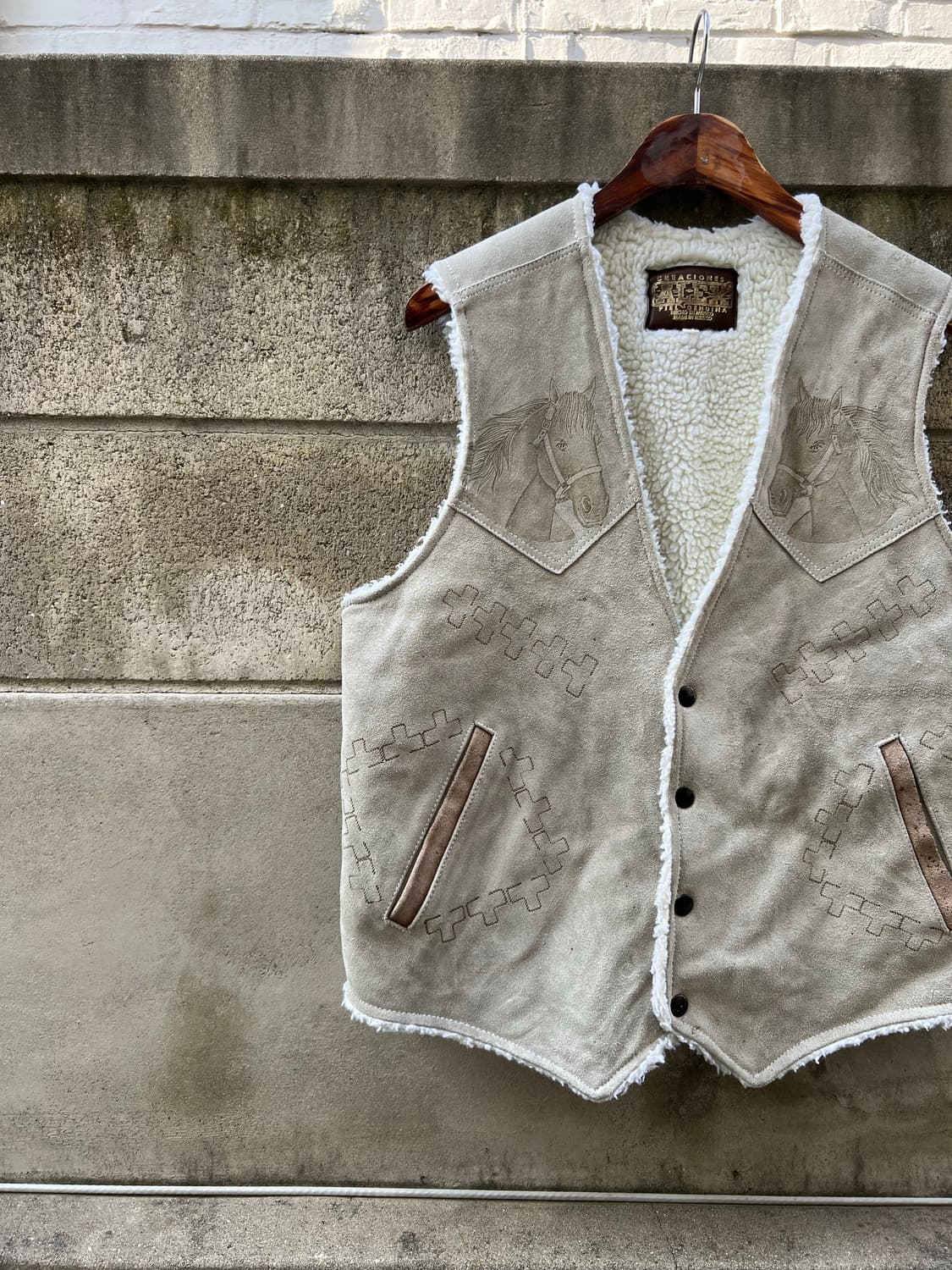 1970s SUEDE WESTERN SHERPA 스웨이드웨스턴베스트 상품이미지3