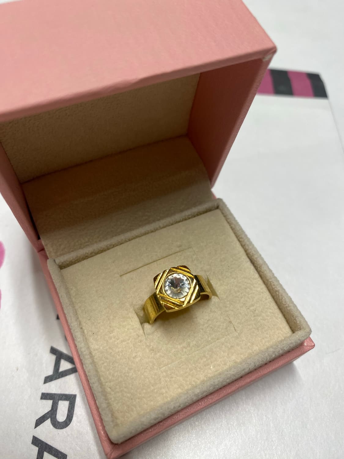 빈티지 골드톤 큐빅 반지 상품이미지2