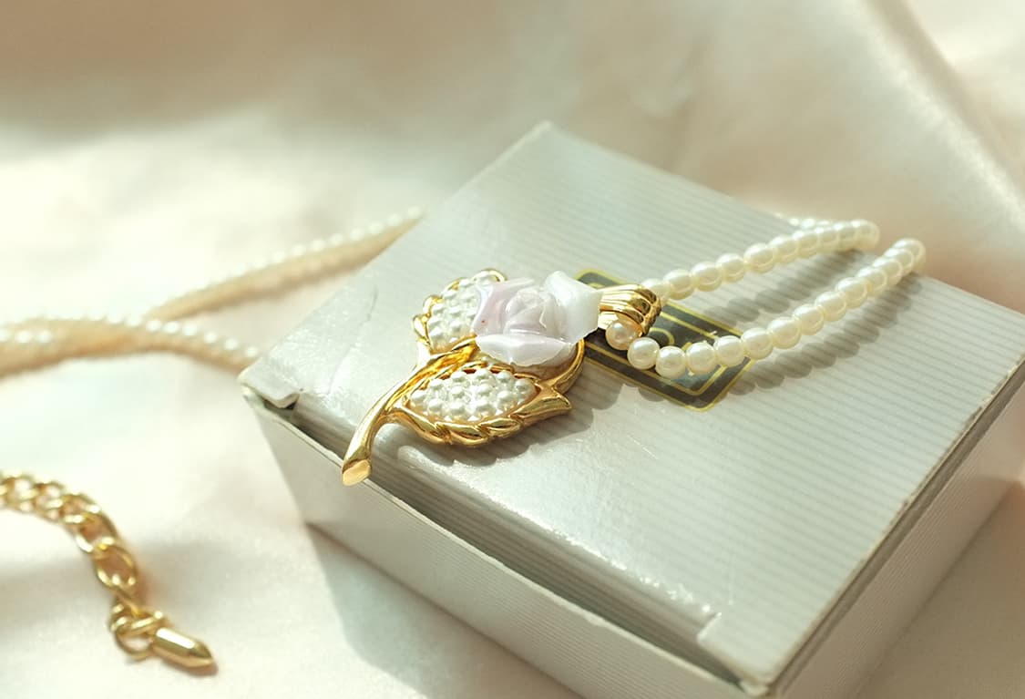 Avon 90년대 모조 시드진주 빈티지 진주목걸이 상품이미지4