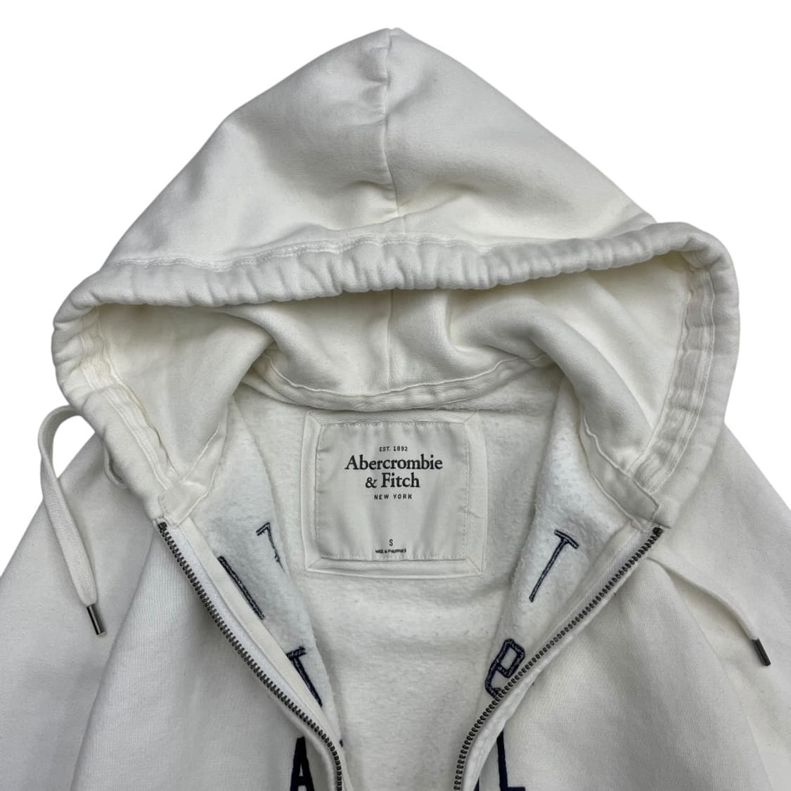 아베크롬비 딱붙핏 화이트 후드집업 S 상품이미지5