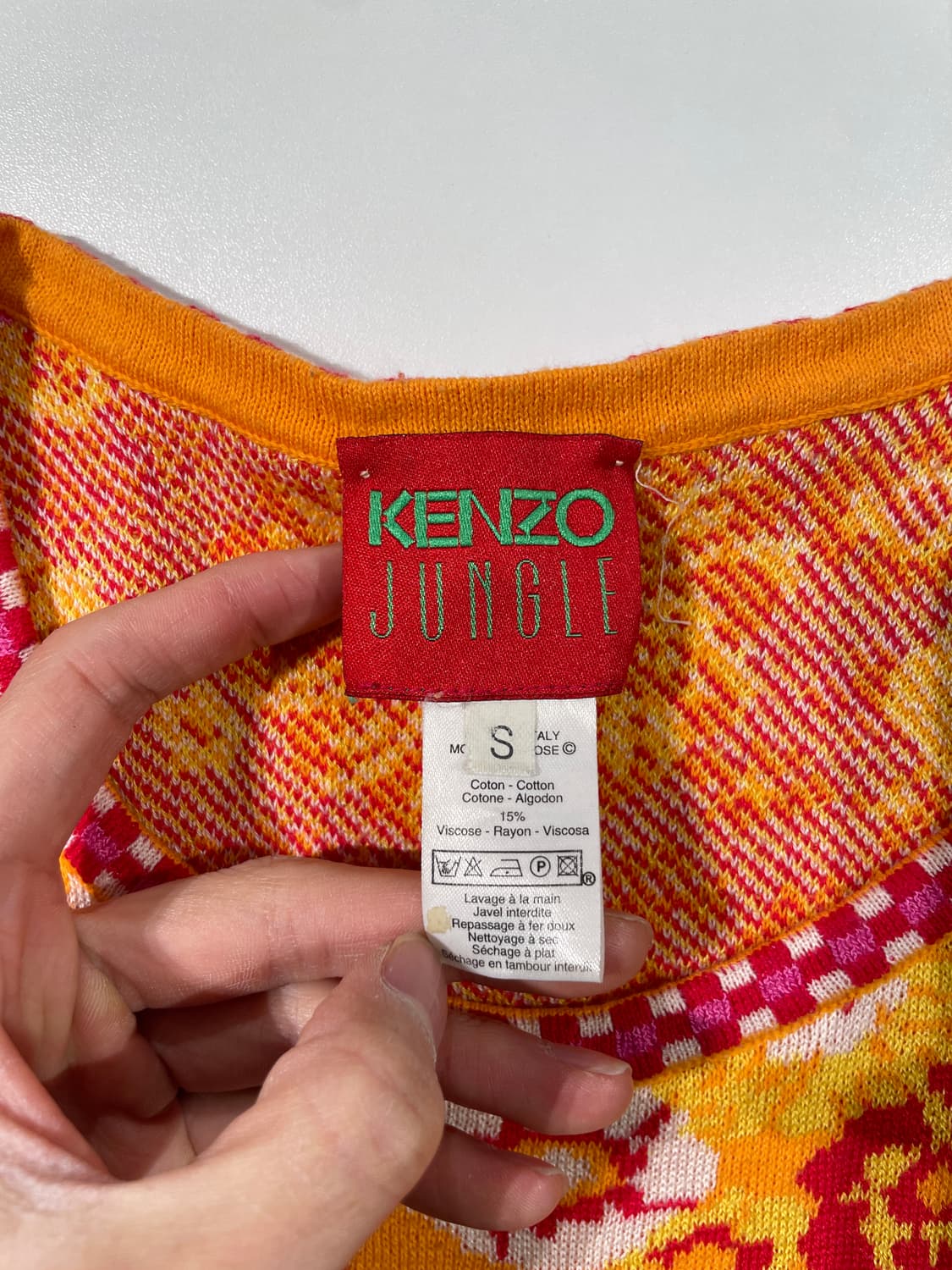 겐조 정글 믹스 U넥 크롭 니트 하프티 상품이미지7