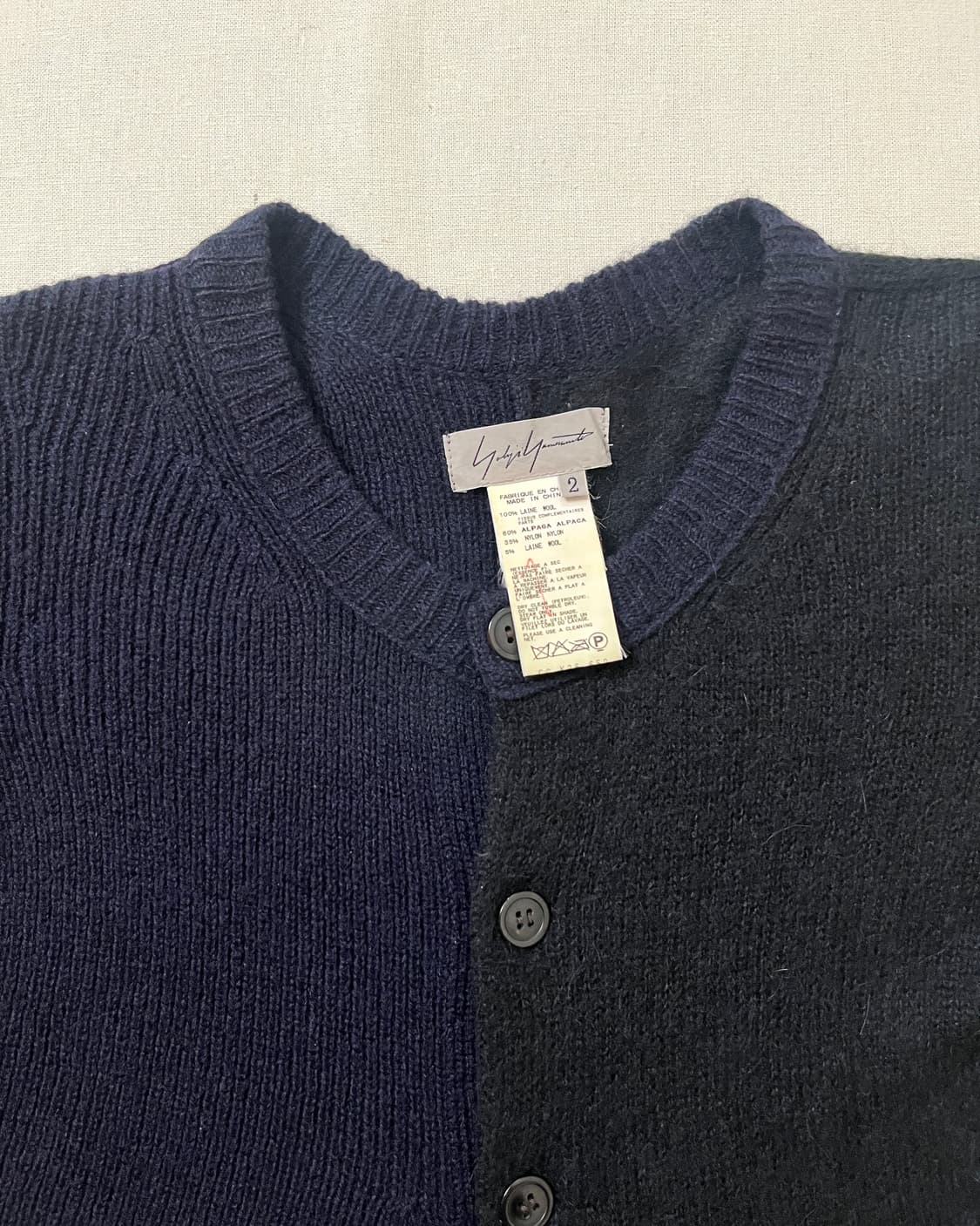 요지야마모토 하프앤하프 가디건 yohji yamamoto 비대칭 가디건 상품이미지7