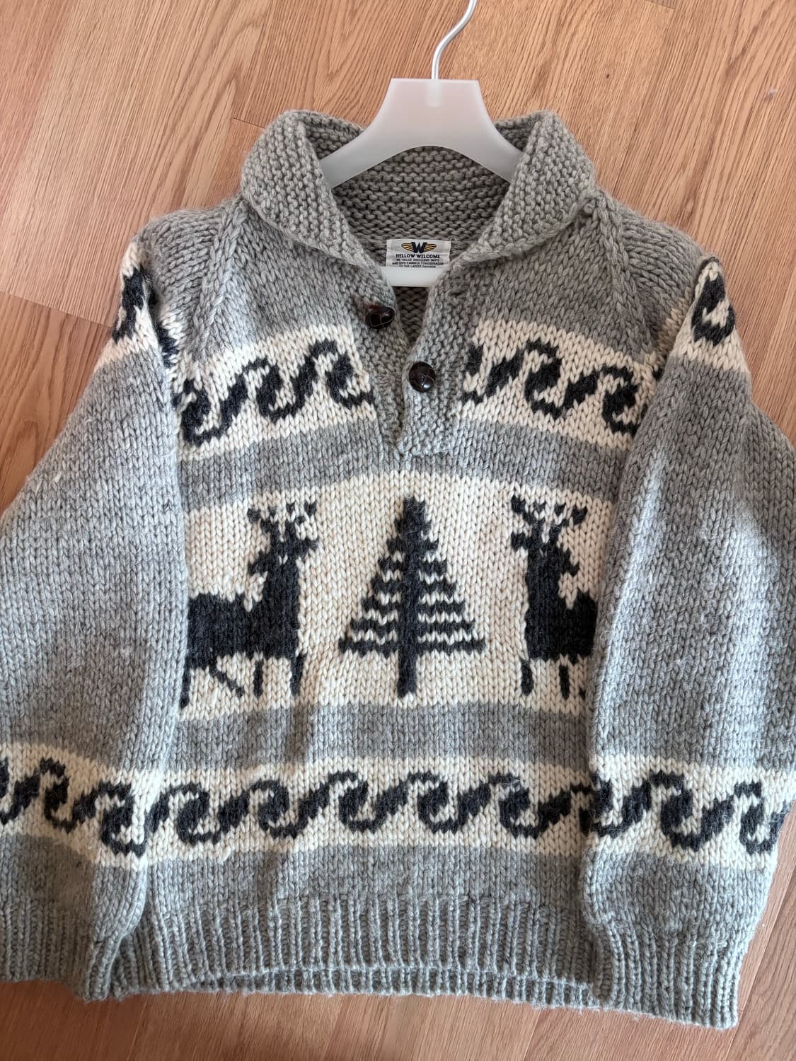 빈티지 대장템 그레이 사슴 코위찬 니트 상품이미지1