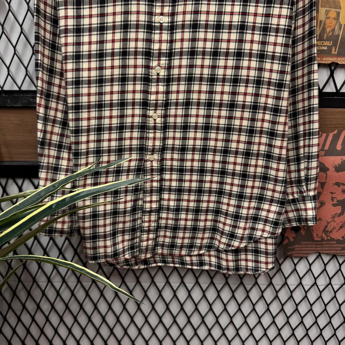 폴로 랄프로렌 긴팔 체크 셔츠 레드 포니 로고 포인트 네이비레드 상품이미지4