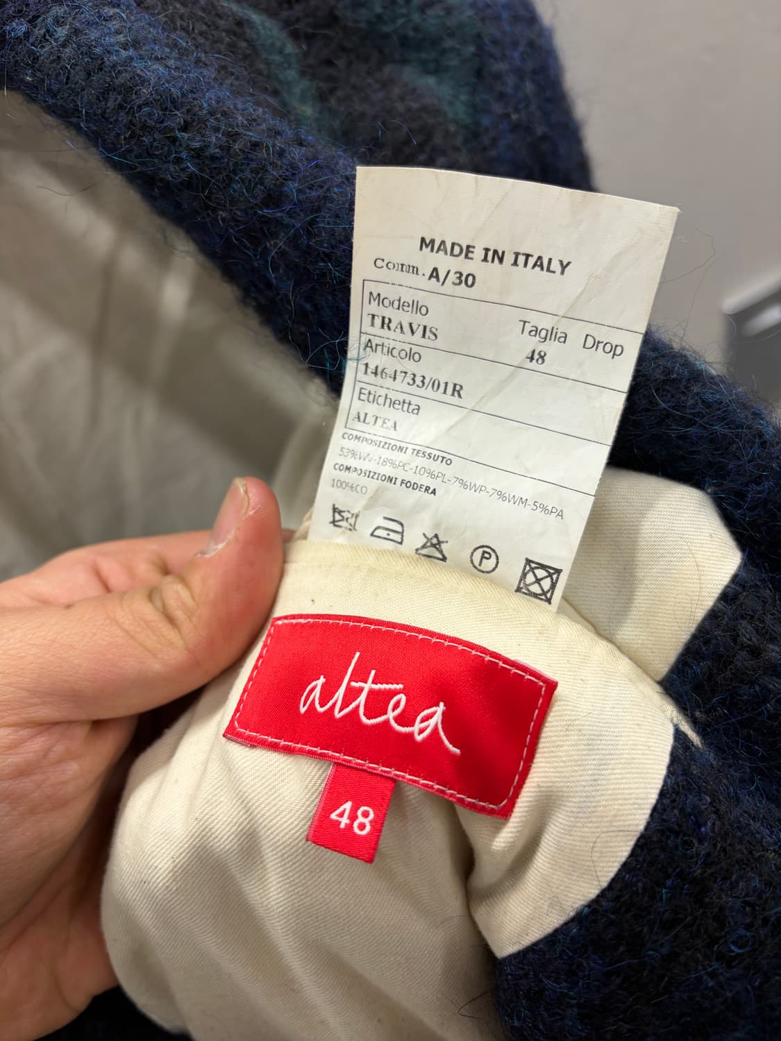 Altea 체크 자켓 48 Made in Italy 상품이미지3