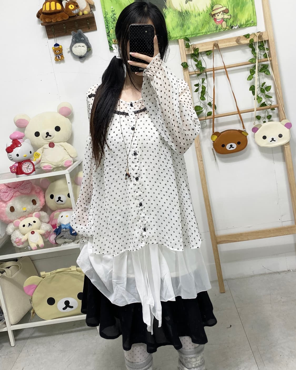 ꒰ঌ 도트 무채색 모리걸 세트 ໒꒱ 상품이미지3