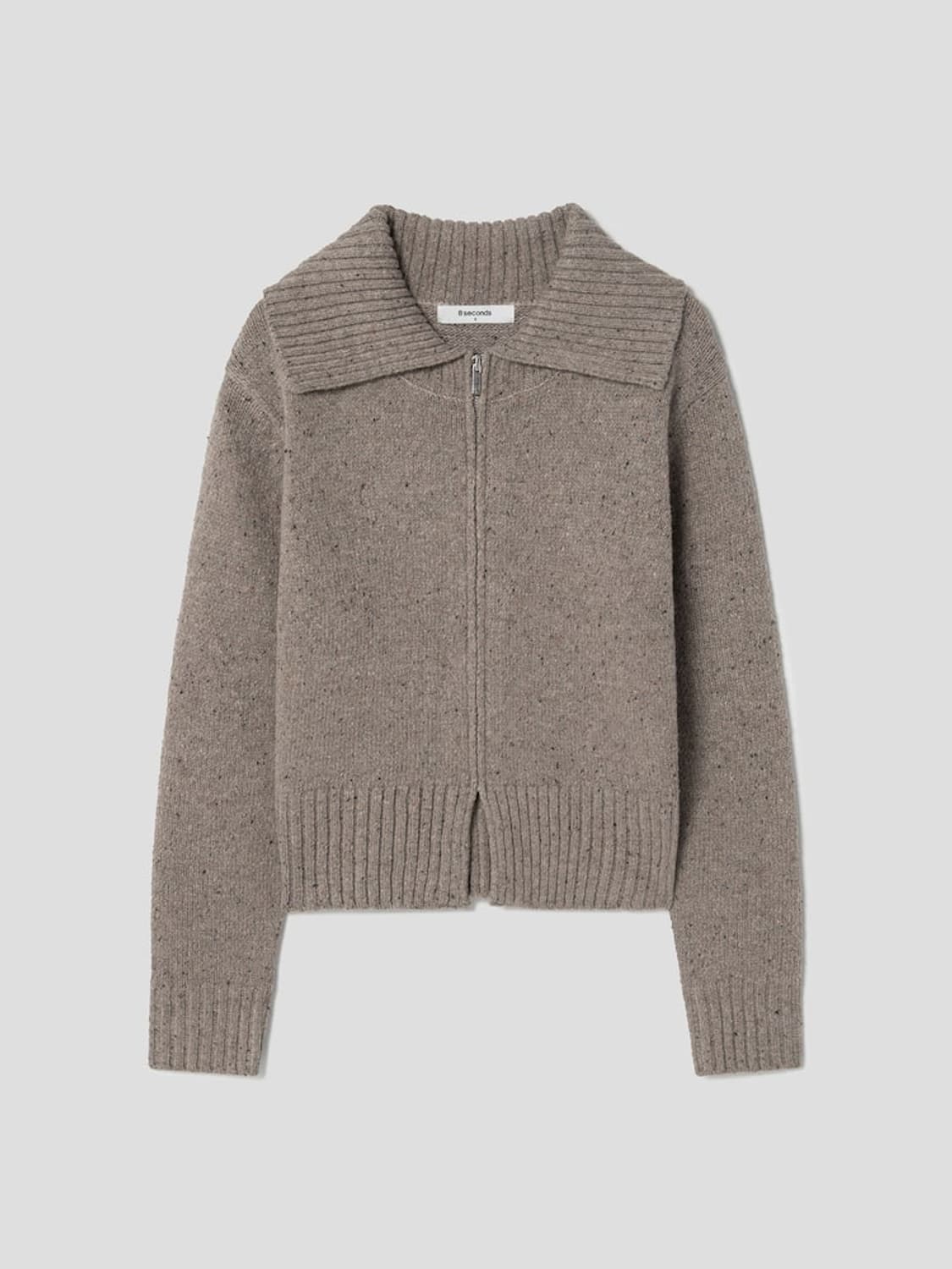 8세컨즈 변형 칼라넥 집업 긴소매 카디건 - 브라운 (95/L) 상품이미지2