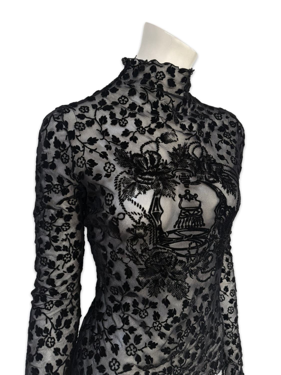 빈티지 4298 shizuka komuro 블랙 시스루 긴팔티 상품이미지2