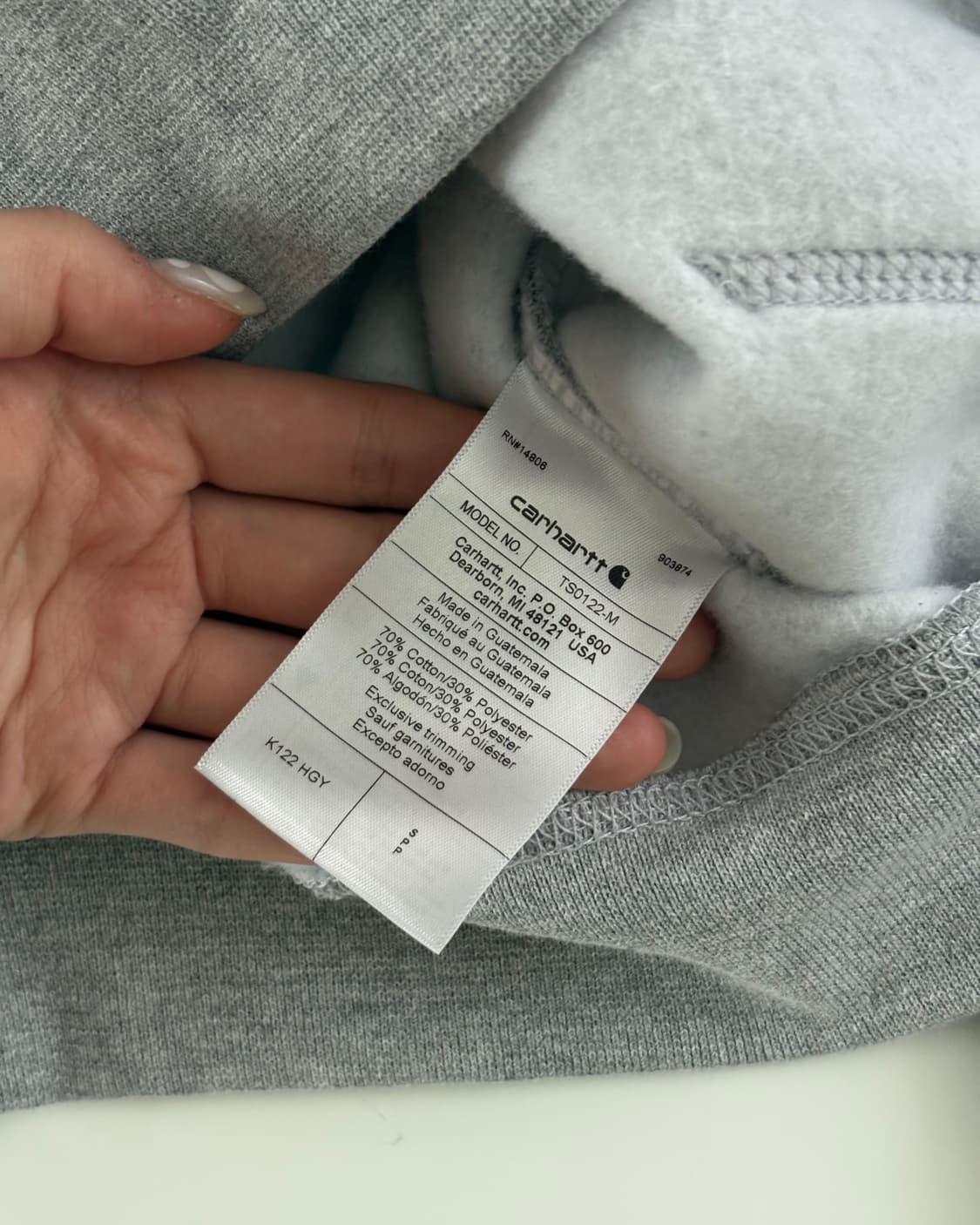 Carhartt 칼하트 그레이컬러 후드집업 상품이미지8