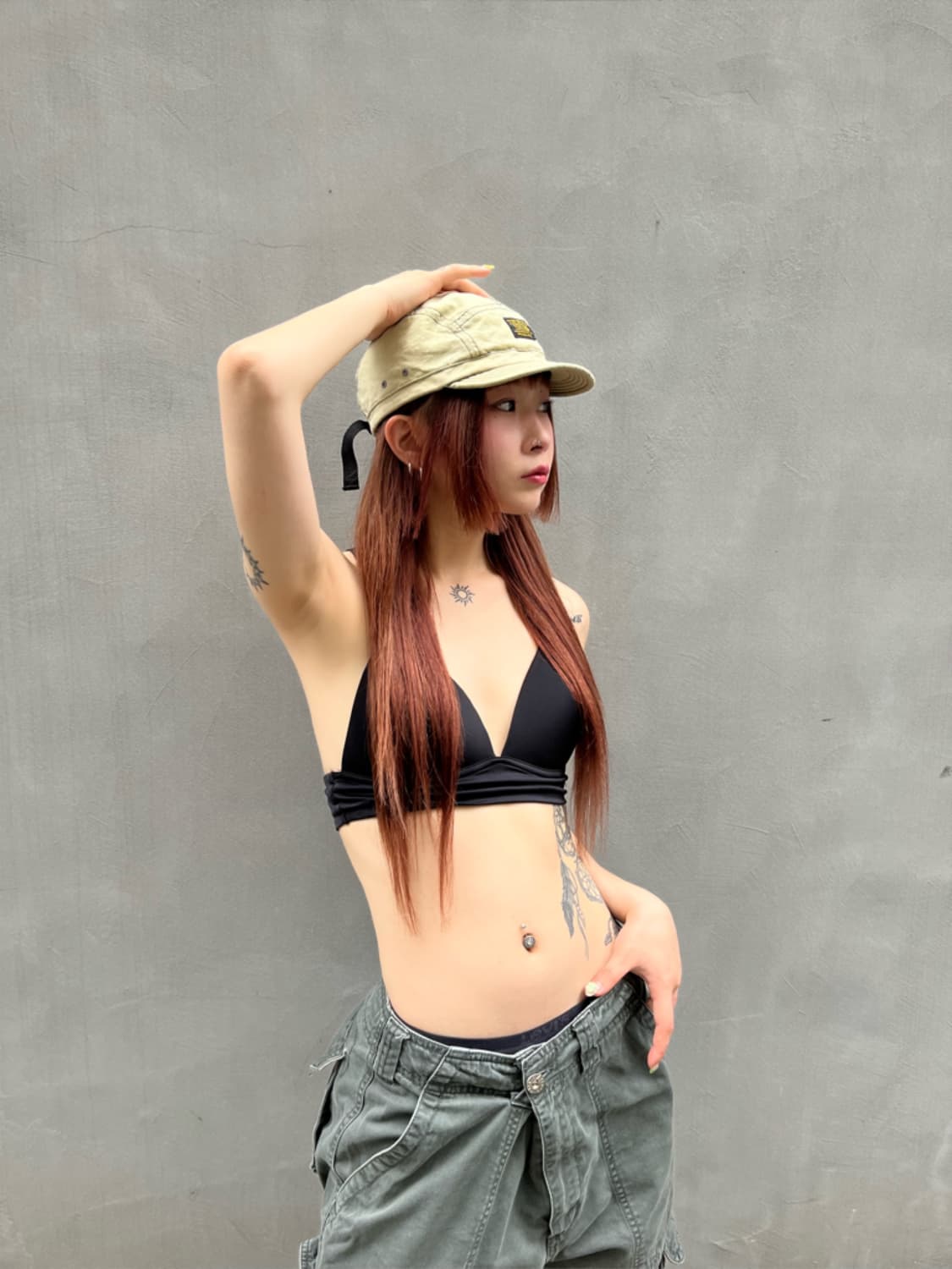 네이버후드 베이지 캠프캡 상품이미지4