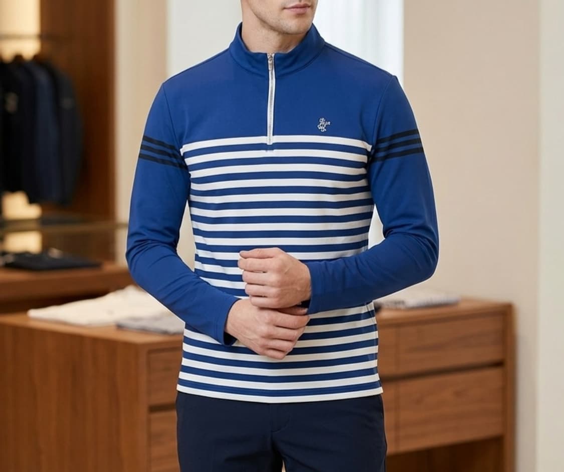 [95]루이까스텔 기능성 반집업 골프티 상품이미지1