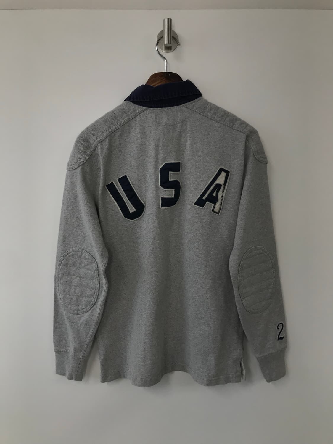 폴로 랄프로렌 USA 성조기 그레이 럭비 티셔츠 상품이미지4