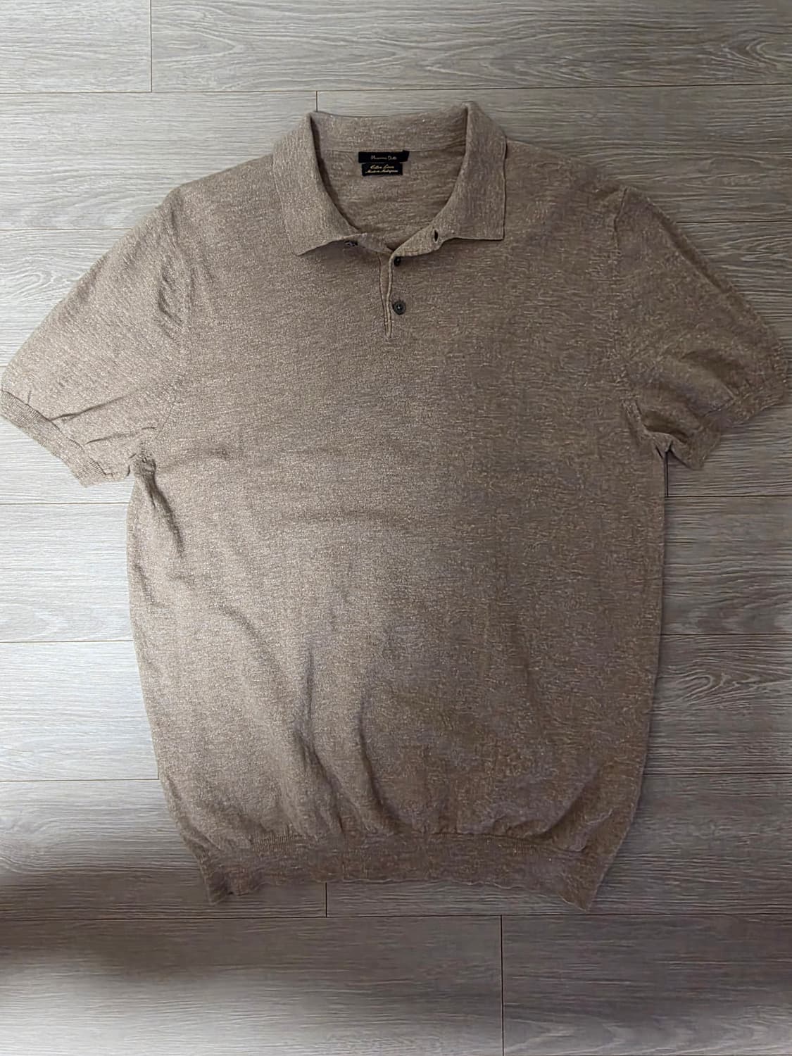 마시모두띠 코튼 린넨 카라 반팔티 Brown XL 상품이미지1
