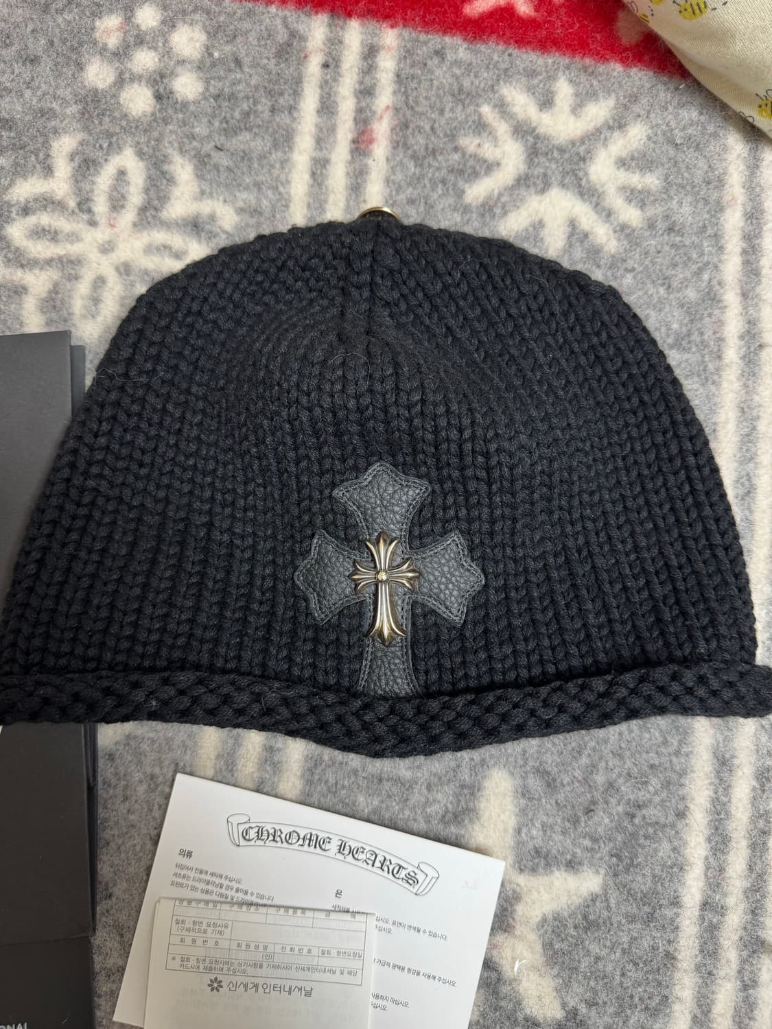 크롬하츠 캐시미어 크로스 패치 참 비니 상품이미지2