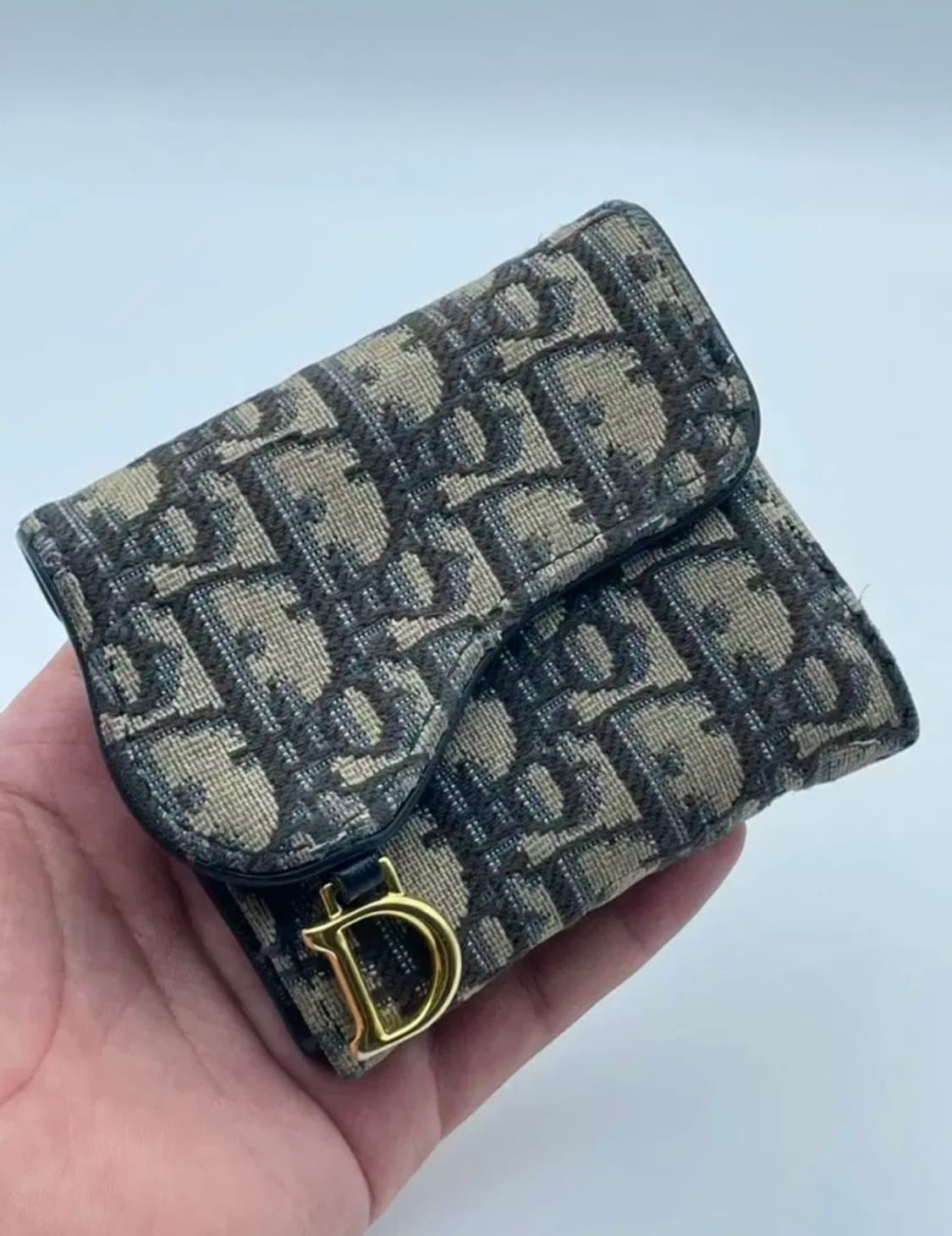 [정품]디올 오블리크 자카드 로터스 반지갑 상품이미지1