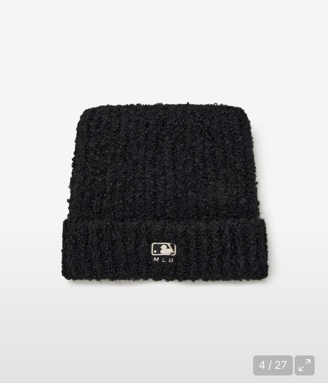 새상품>카리나 착용 MLB 플러시 미야옹 비니 NY 블랙 상품이미지4