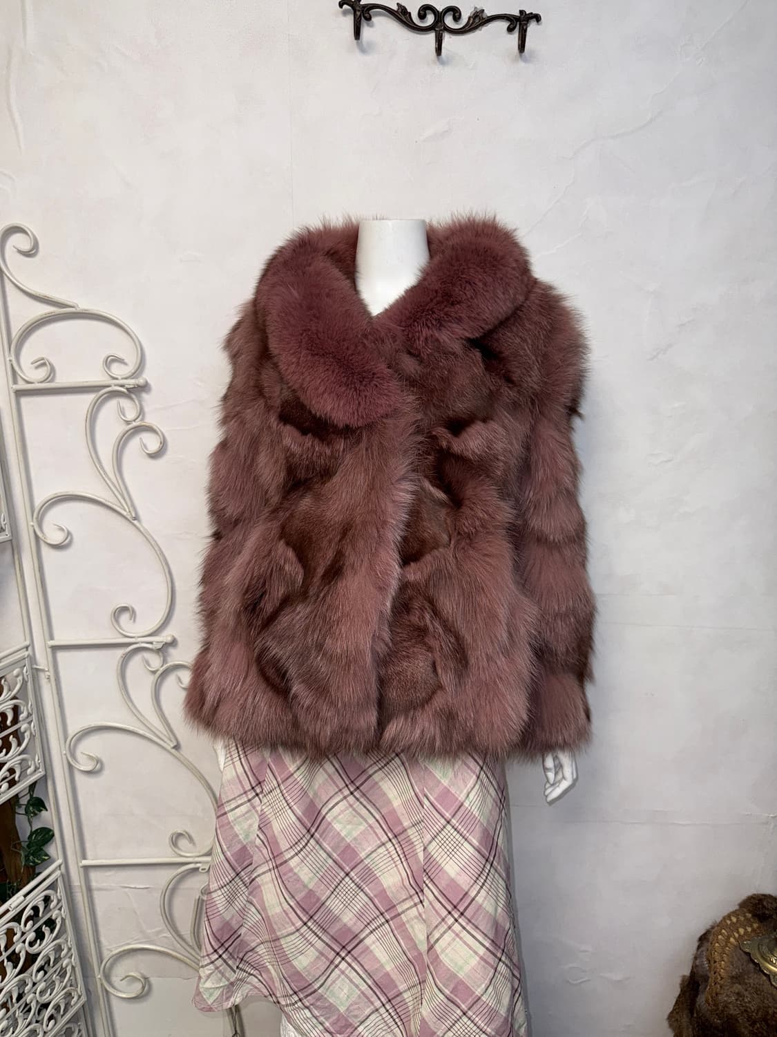 Mixed indi pink fox fur jacket  상품이미지5