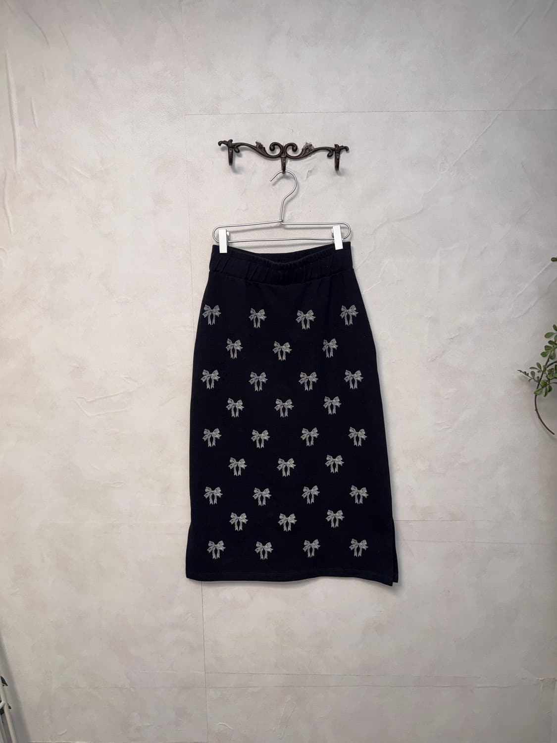 Metapher ribbon banding skirt navy 상품이미지4