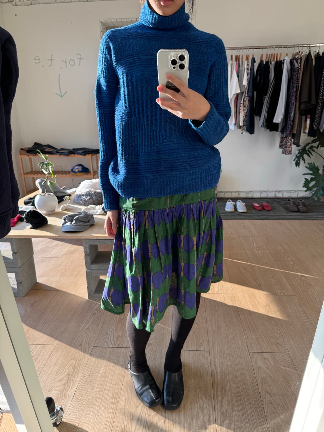 Japanese vintage blue knit / wool 95% 상품이미지7