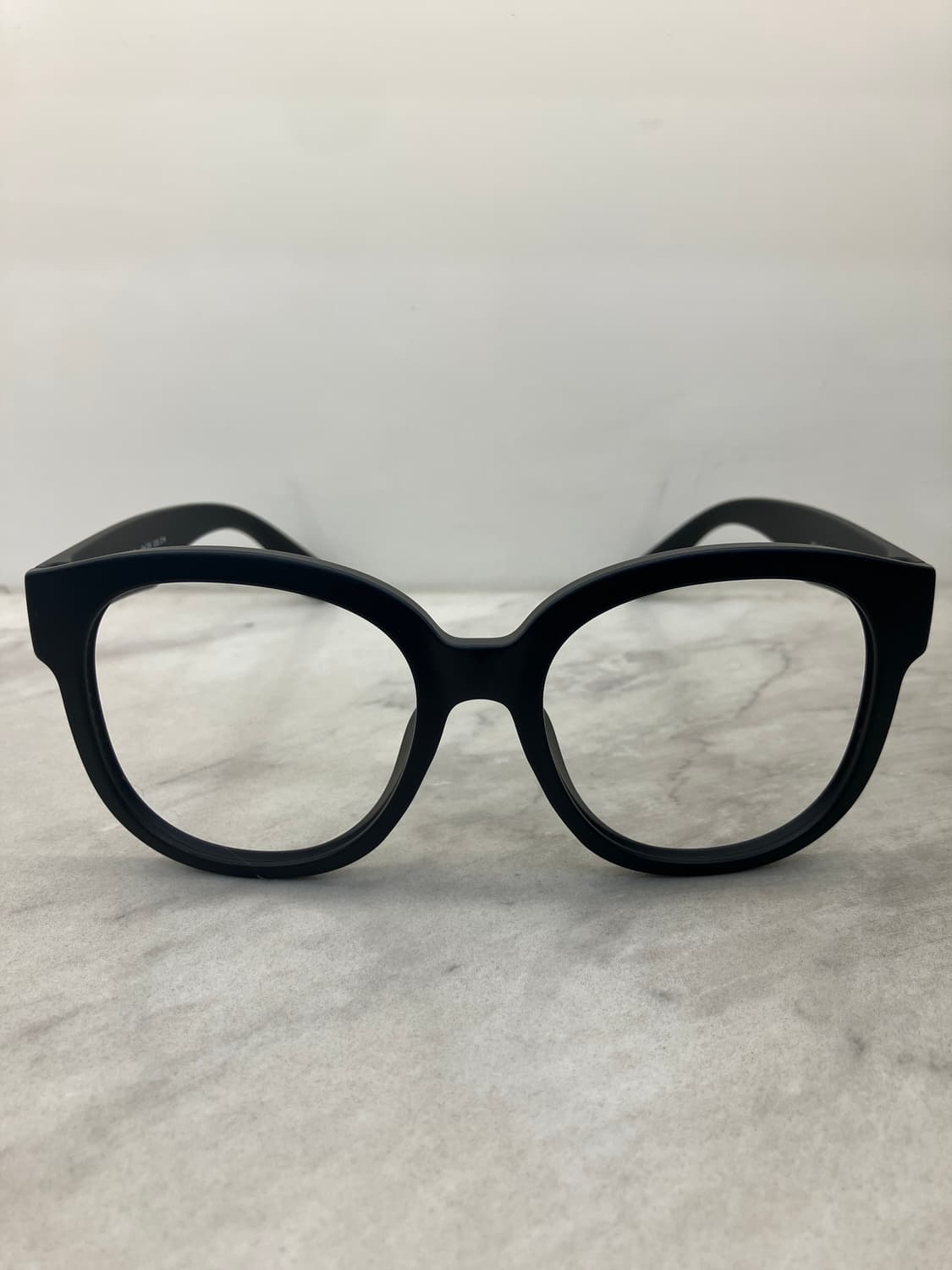 카라 KARRA 매트 블랙 와이드 라운드 빅 뿔테 안경 상품이미지6