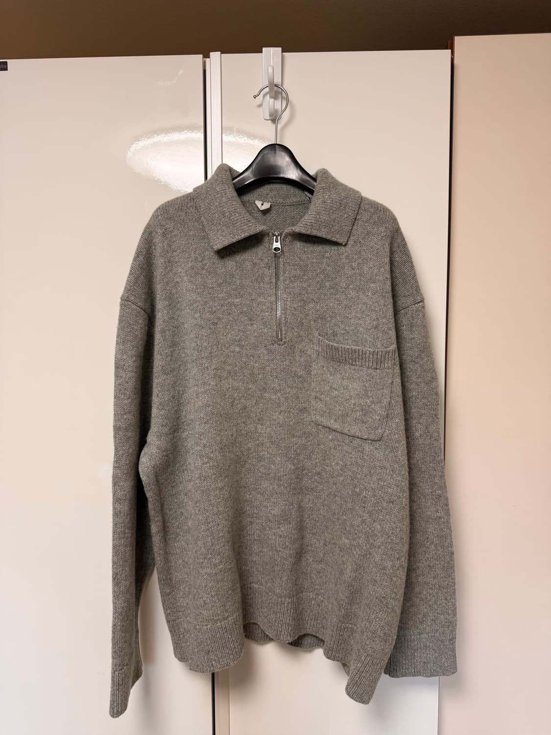 [Arket] 아르켓 그레이 집업 니트 XL. 드라이클리닝 완료 상태 매 상품이미지1