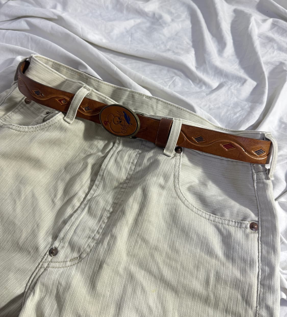 Usa kfs 뽀빠이 올리브 엠보 레더 벨트 popeye 상품이미지2