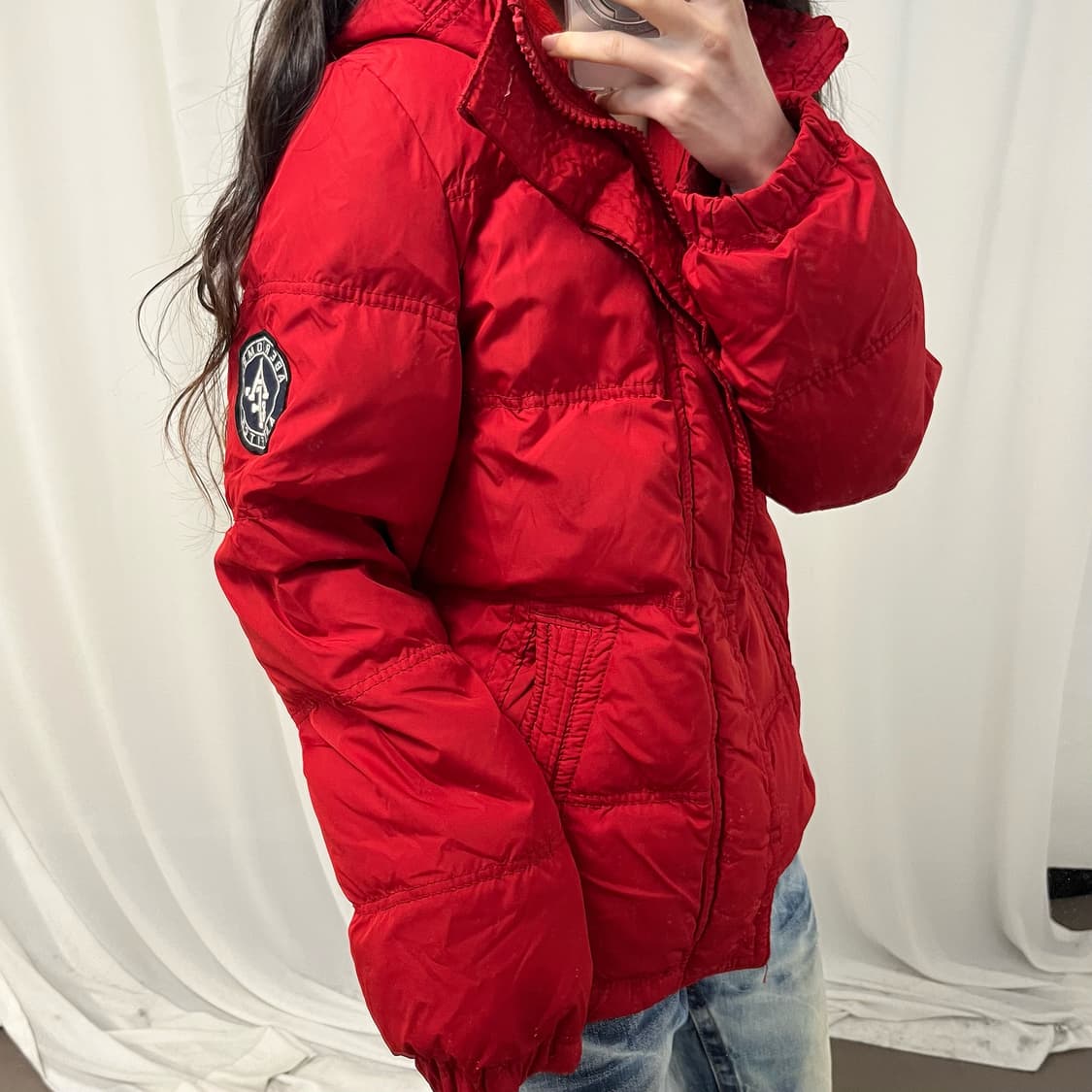 Abercrombie Red Puffer Jacket  상품이미지3
