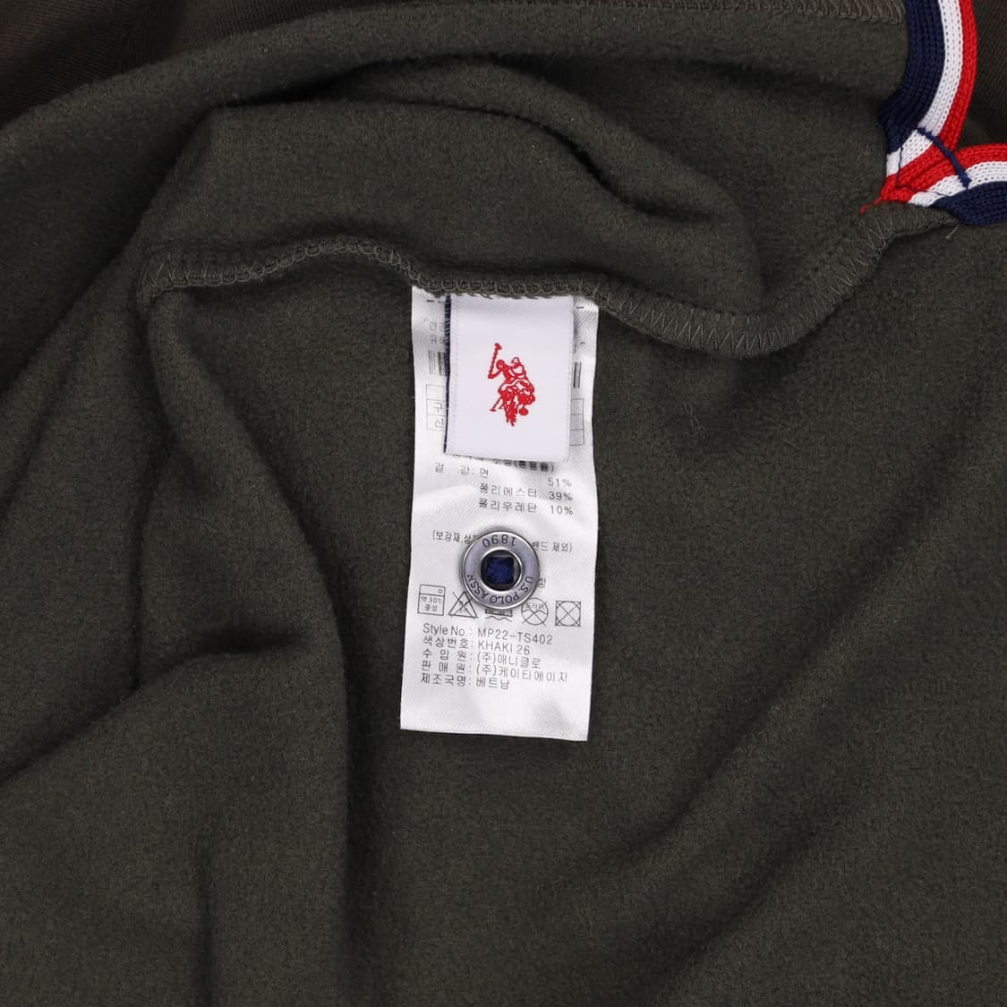 [95] US 폴로 기모 피케 긴팔 카라 티셔츠 카키 3877 상품이미지6