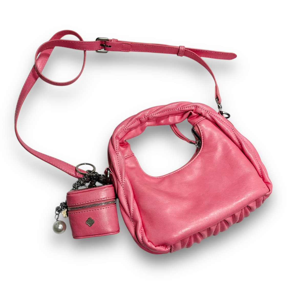 오로 퀼팅 핑크 미니 크로스백 상품이미지3