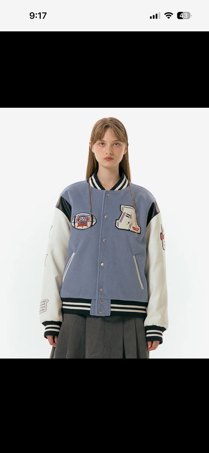 아메스 바시티 FOOTBALL VARSITY JACKET BLUE 상품이미지5