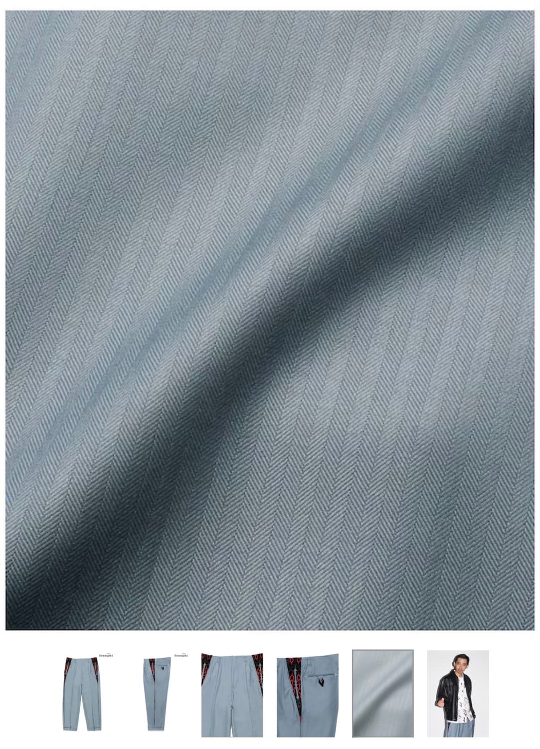 와코마리아 에르메네질도 제냐 로커빌리팬츠 사이즈L 블루블랙 상품이미지3
