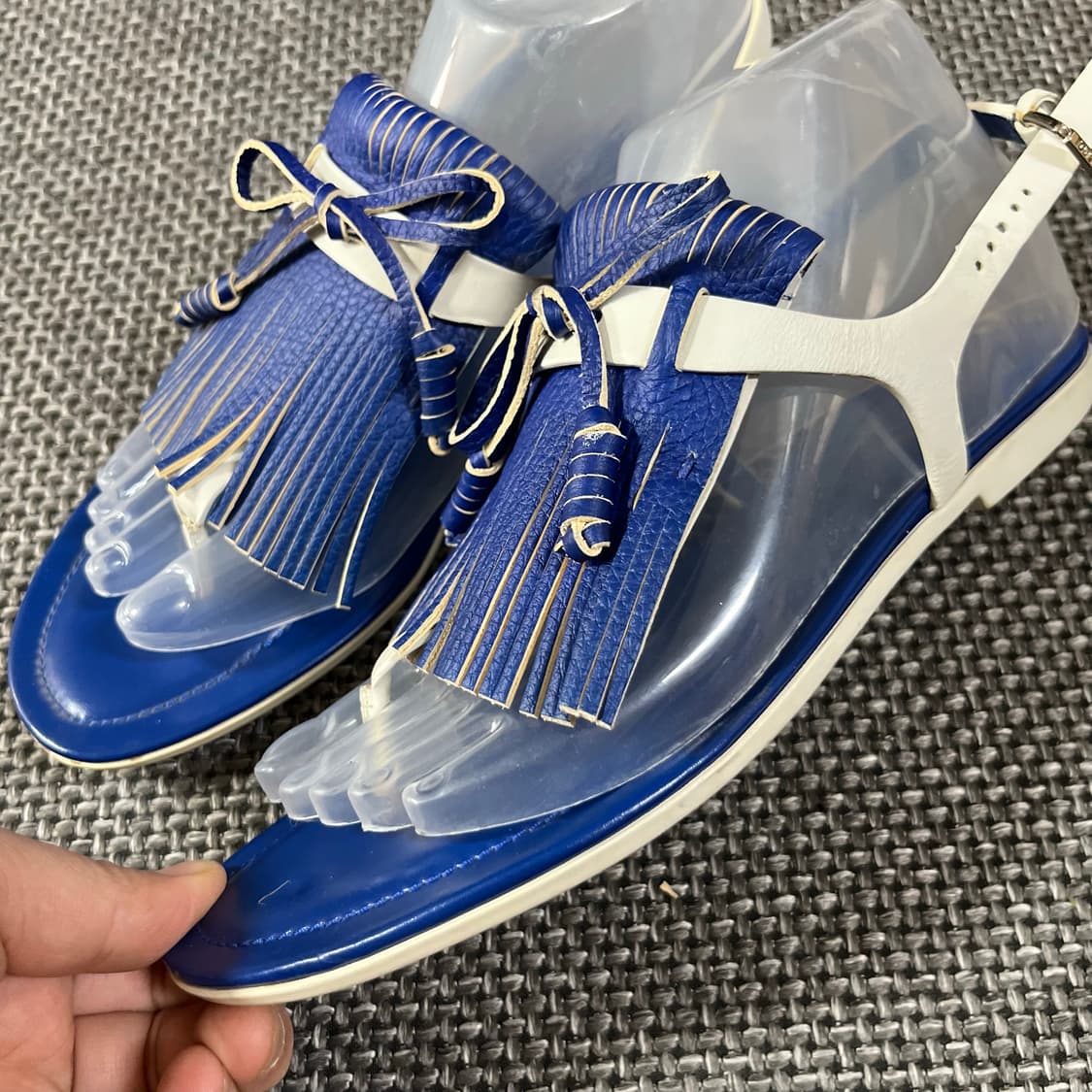 토즈 Tod's 7889L 프린지 플랫 가죽 샌들 37.5 상품이미지3