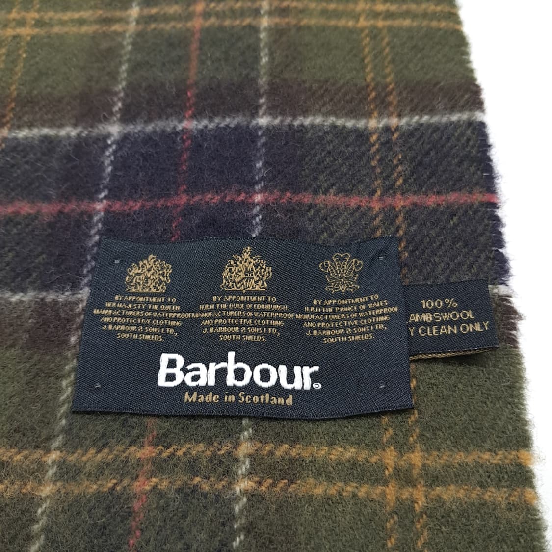 MX468 바버 스코틀랜드판 램스울 3로얄워런트 올리브 머플러 목도리 상품이미지4