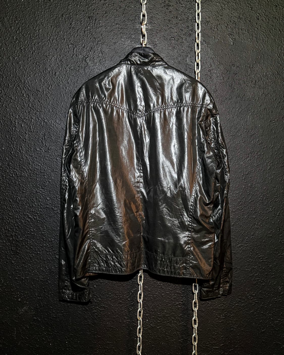 TAKEO KIKUCHI – Glossy Black Nylon Zip J 상품이미지5