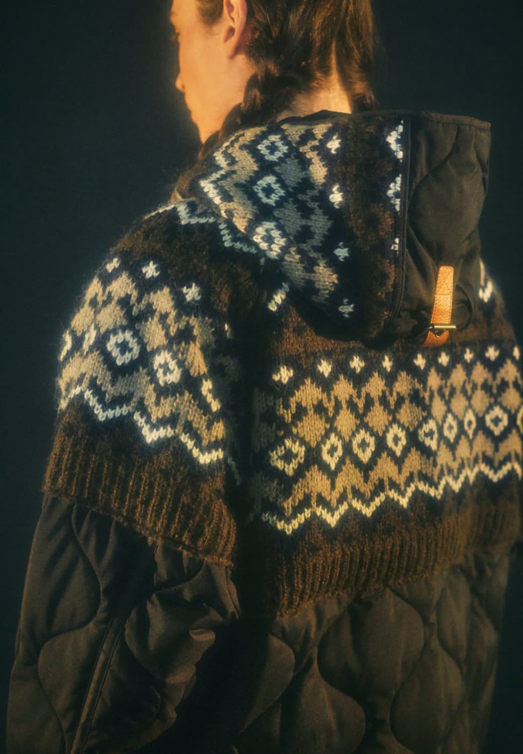 엔더슨벨 22FW 니트 패치 퀼티드 점퍼 블랙  상품이미지5