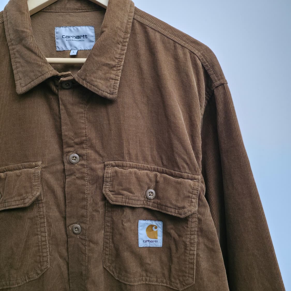 [L] 칼하트 WIP 브라운 코듀로이 셔츠 자켓 상품이미지4