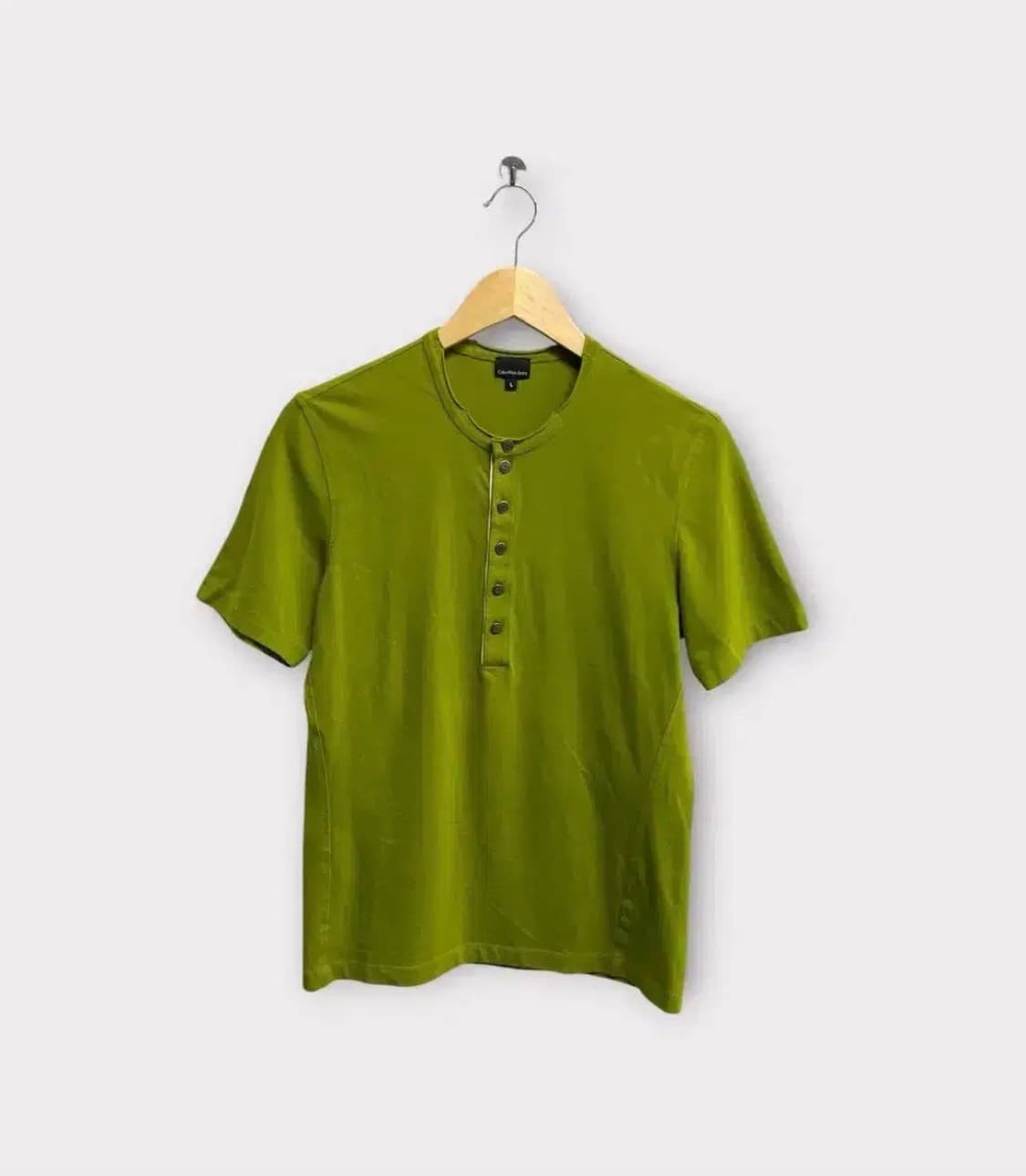 CK캘빈클라인 그린 헨리넥 슬리브 반팔 티셔츠 M-L 상품이미지1