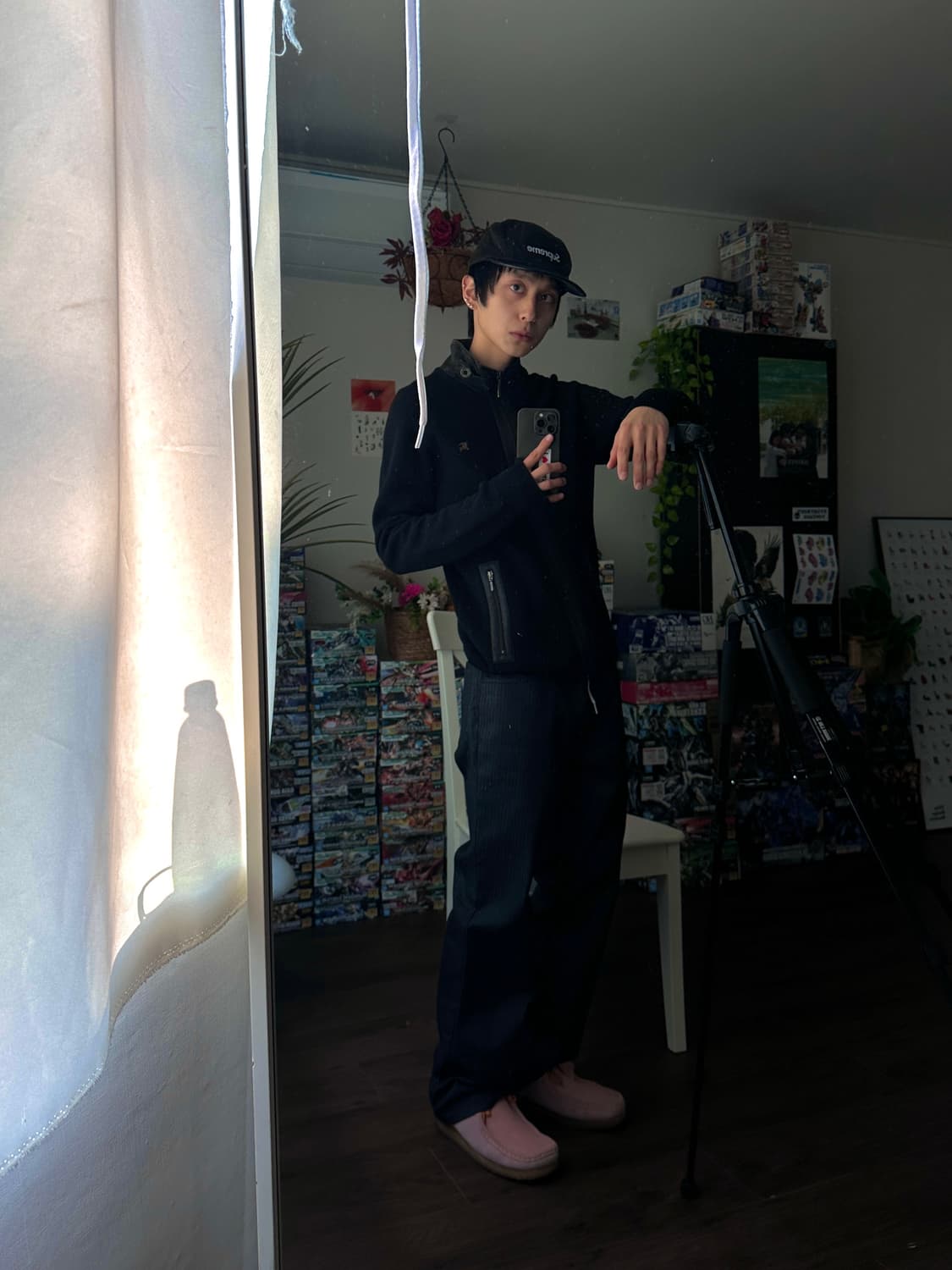 Burberry Black Label 레더 디테일 니트 집업 상품이미지1