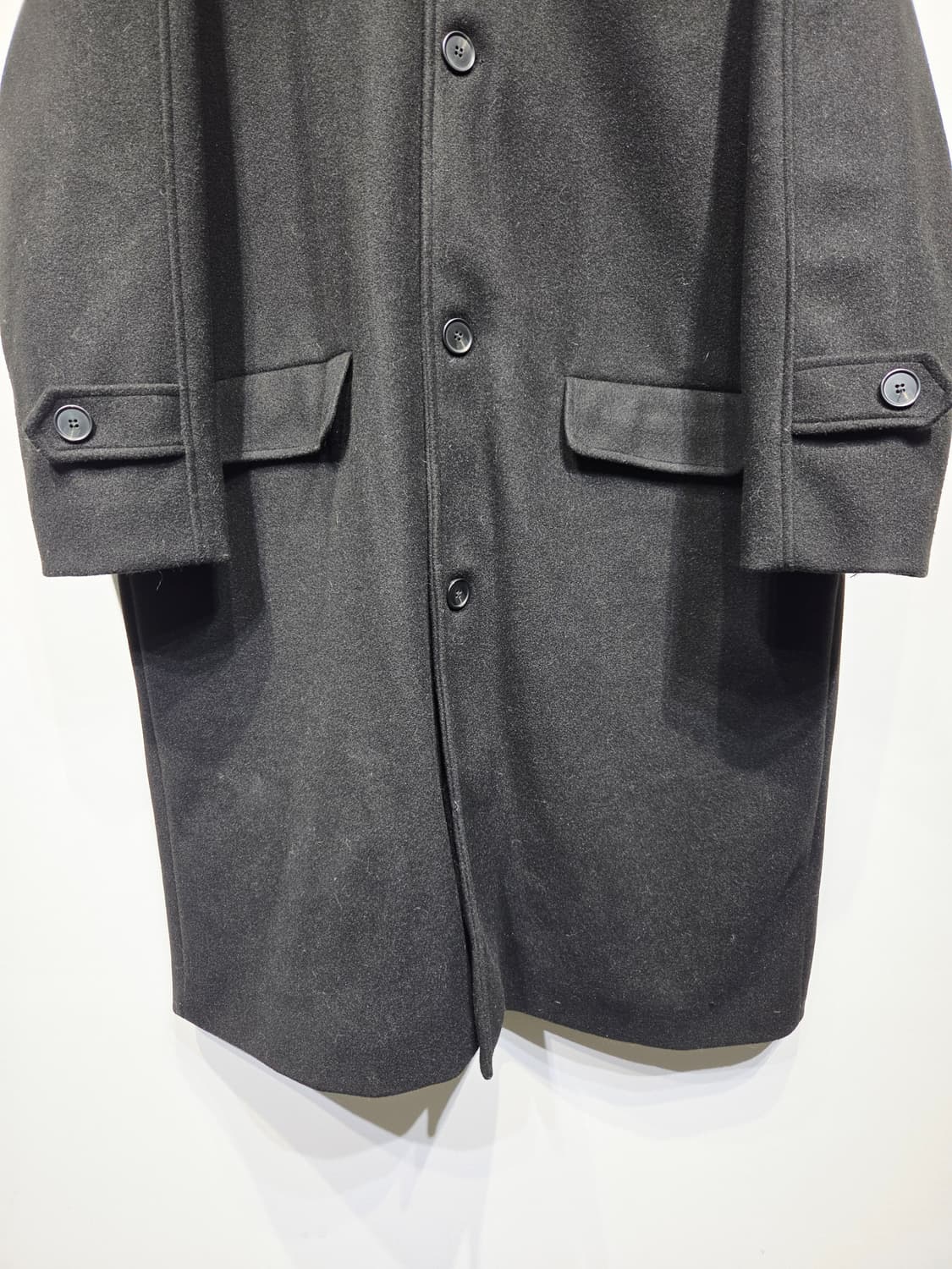 ETHOS 에토스 블랙 싱글 롱 코트 상품이미지4